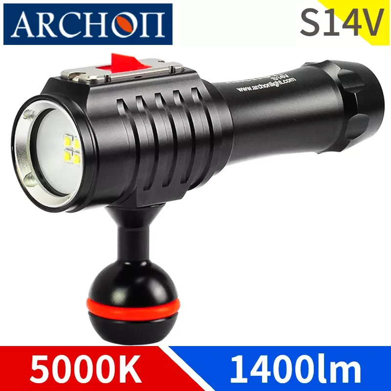 

S14V 5000K 1400lumen diving video light diving photoraphy light Underwater 100m lighting torch dive flashing diving fill lamp