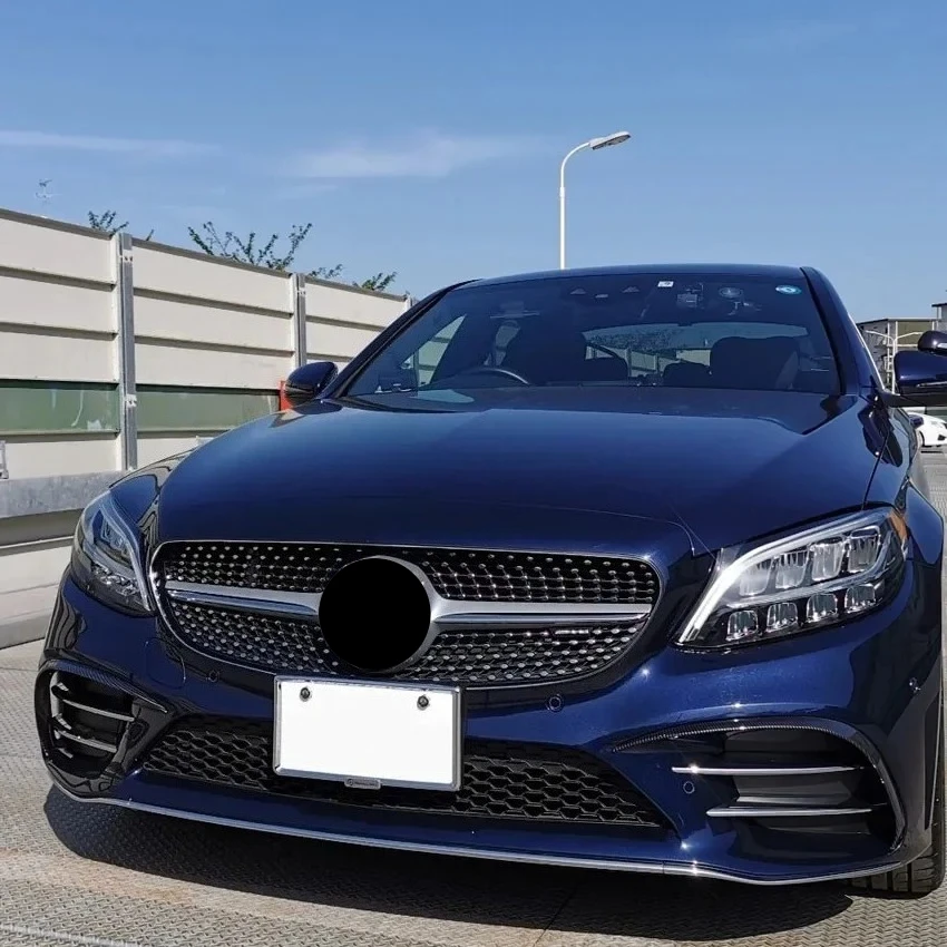Фото Для Mercedes-Benz C-Class W205 FACELIFT C200 C260 2019-2023: накладка на решетку переднего бампера, декоративная накладка на противотуманные фары, наклейка-полоса №2