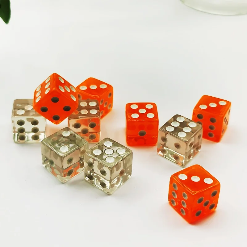 10 шт. двойные цветные квадратные кости 6-сторонний набор кубиков D6 6 граней 16 мм
