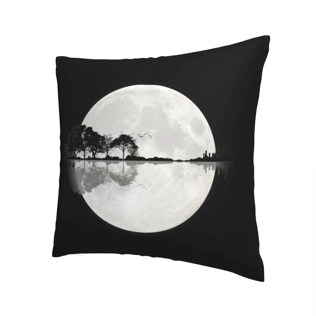 

Moonlight Nature Guitar Pillowcase Printing Polyester Cushion Cover Decor Artistic Bass Pillow Case Cover Home Square 40*40cm