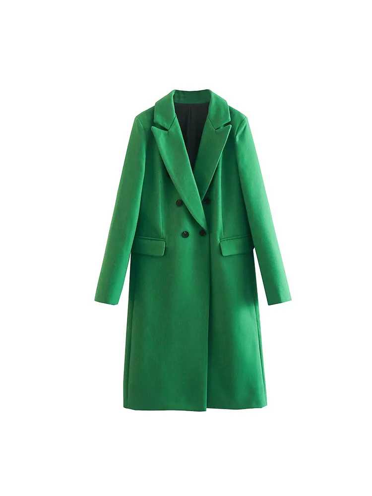 

Новинка Осень-зима 2022, женское темпераментное модное двубортное пальто унисекс с украшением из ста шерсти, длинное пальто