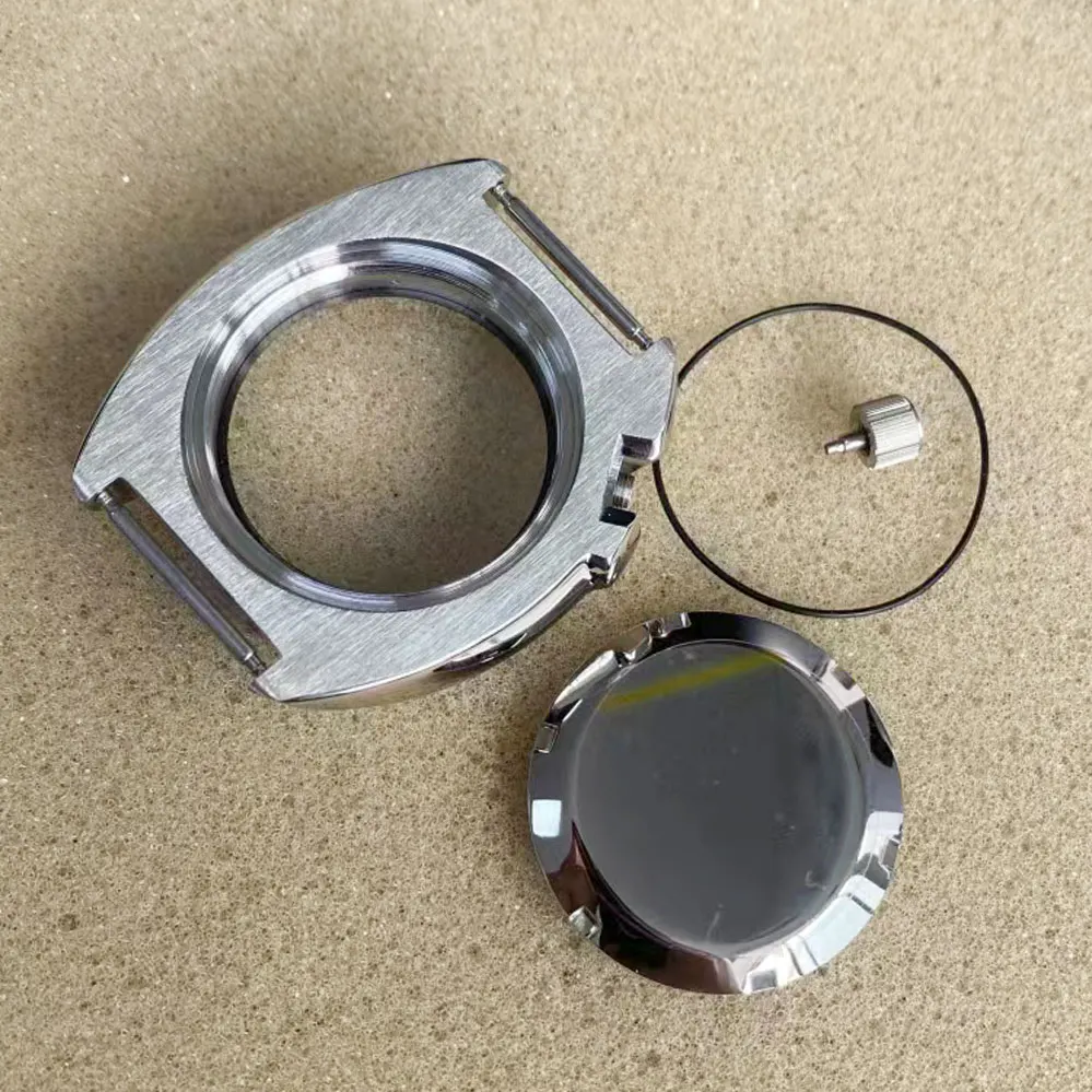 41MM Watch Case Steel Case Black Inner Shadow Suitable for NH35/NH36/4R Movements Watch Accessories