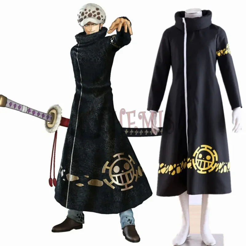 Athemis ONE PIECE Trafalgar Law (Trafalgar D Water Law) длинное пальто куртка Косплей Костюм для детей