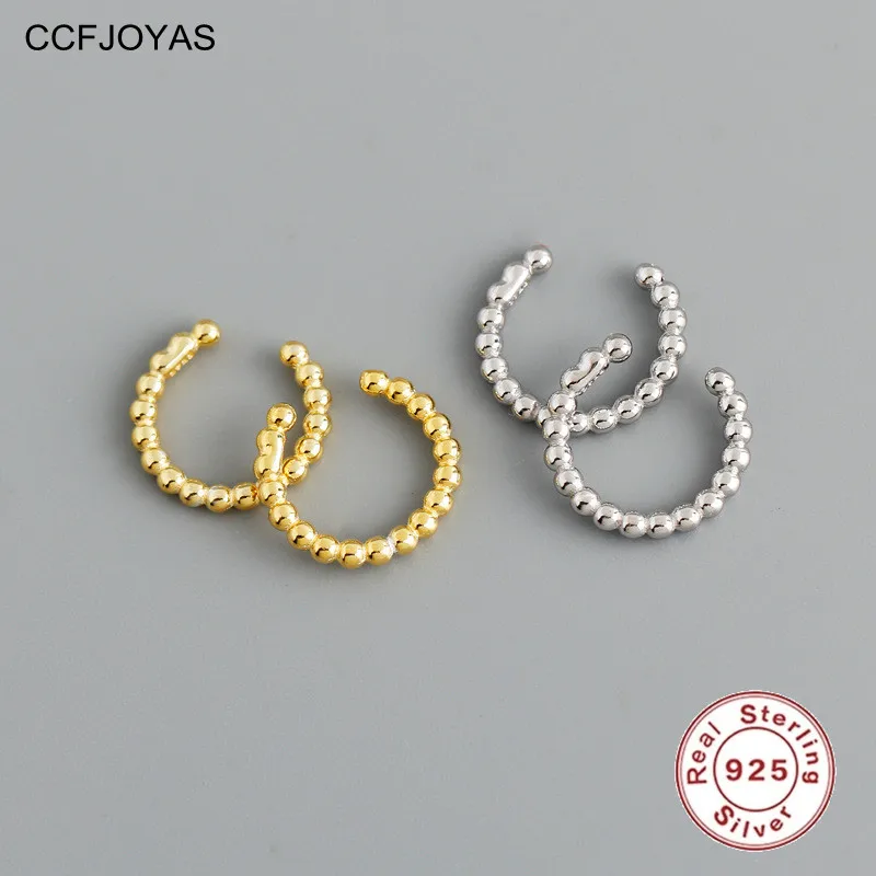 Женские серьги-Клипсы из серебра 925 пробы с круглыми бусинами