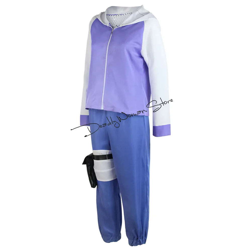 Костюм для косплея аниме BORUTO длинный парик Хината худи брюки повязка на голову