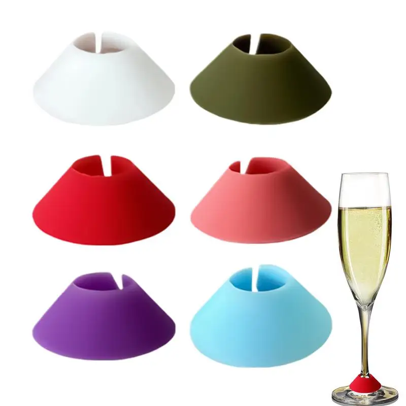 Маркеры для вина очков 6X силиконовые стеклянные идентификаторы напитков