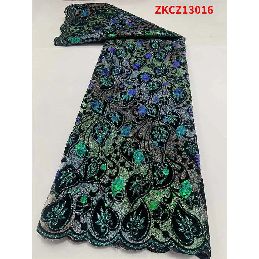 Удобная африканская сетчатая кружевная ткань с блестками 5 ярдов большая акция