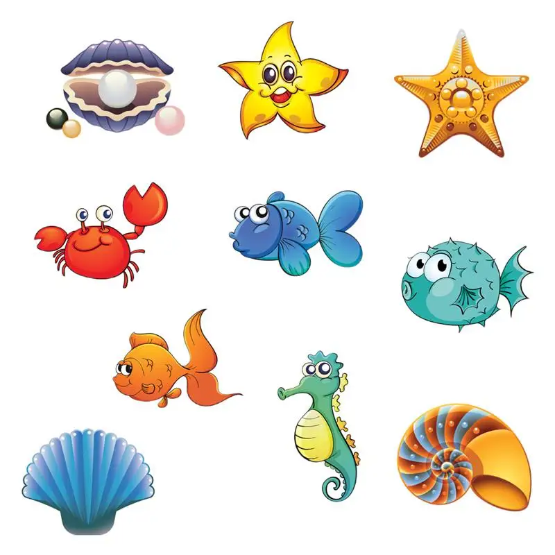 

Наклейки для ванной, противоскользящие, в виде морских животных