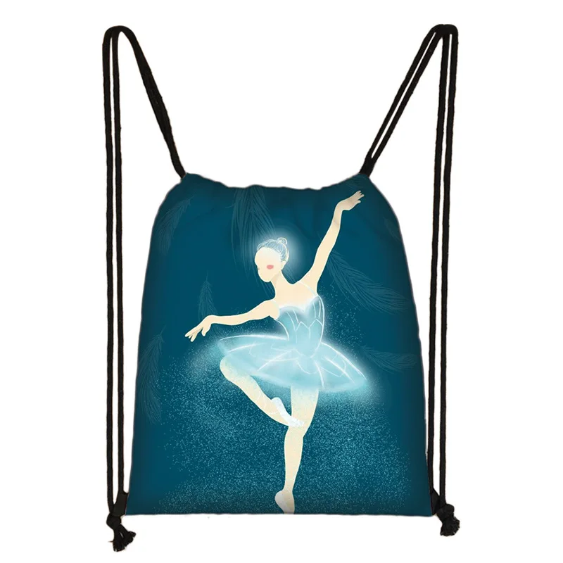 

Ballet Gymnastics Art Print Backpack Travel User Shopping Bag Portable Backpack Women Drawstring Bags Girls Daypack Storage Bag