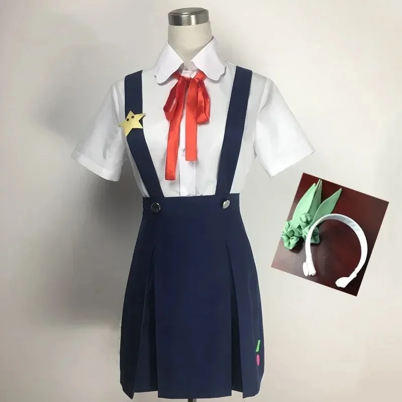Фото Костюм для косплея по аниме Bakemonogatari Monstory Series Hachikuji Mayoi 894, синяя юбка на бретелях, женский, кавайный, сексуальный, для Хэллоуина, Ny99U №1
