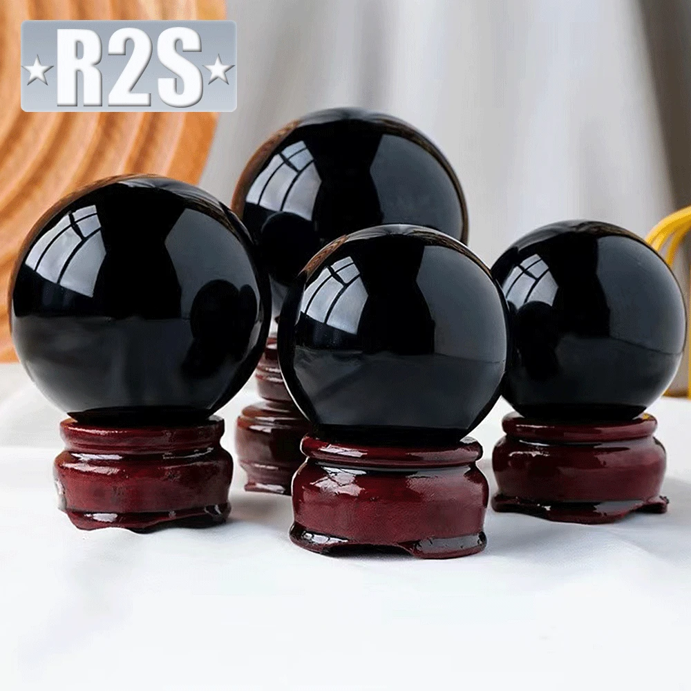 

Natural Black Obsidian Sphere Large Crystal Ball Healing Stone Gemstone 30mm/40mm/50mm Home Decor