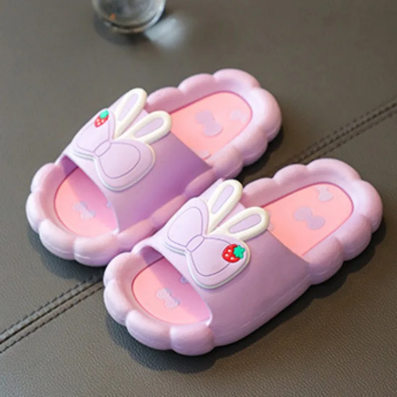 Summer Children's Slippers Cute Cartoon Bowknot Soft and Comfortable Non slip Breathable Girls' Home Casual Slippers