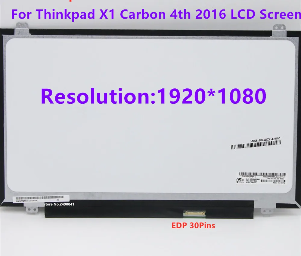 

ЖК-экран B140HAN01.7 LP140WF6 SPH2 LP140QH1-SPF1 VVX14T058J0 B140QAN01.5 для Lenovo Thinkpad X1 Carbon 4-го поколения 2016