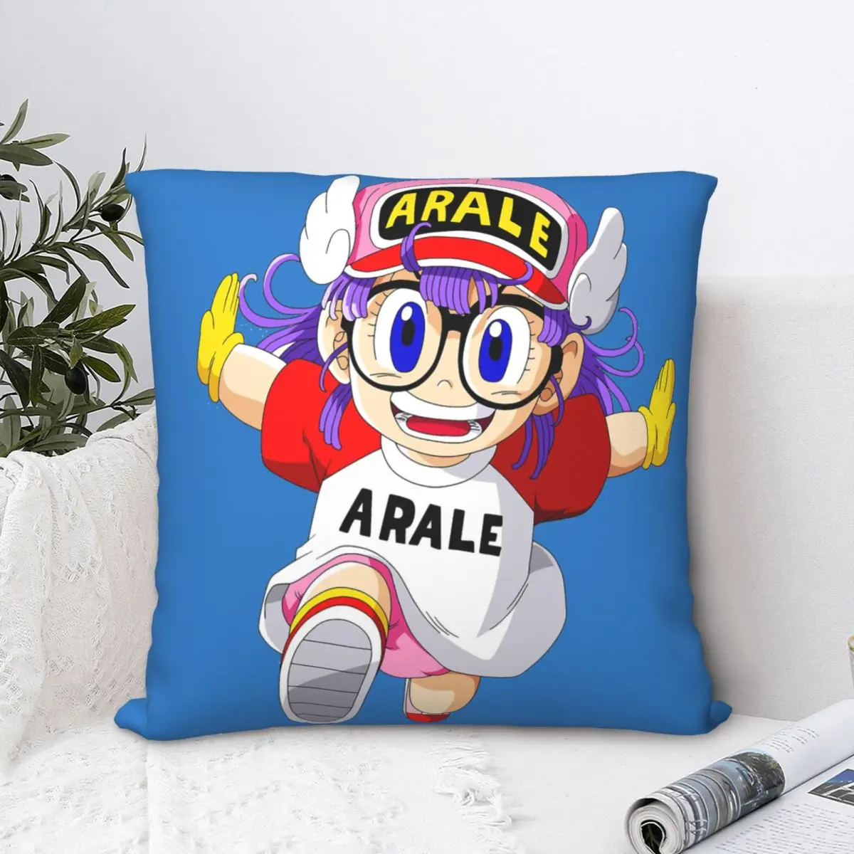 ARALE Fast Run Cojines Throw Pillow Case Dr Slump Japanese Manga Cushion Home Sofa Chair Print Decorative Coussin