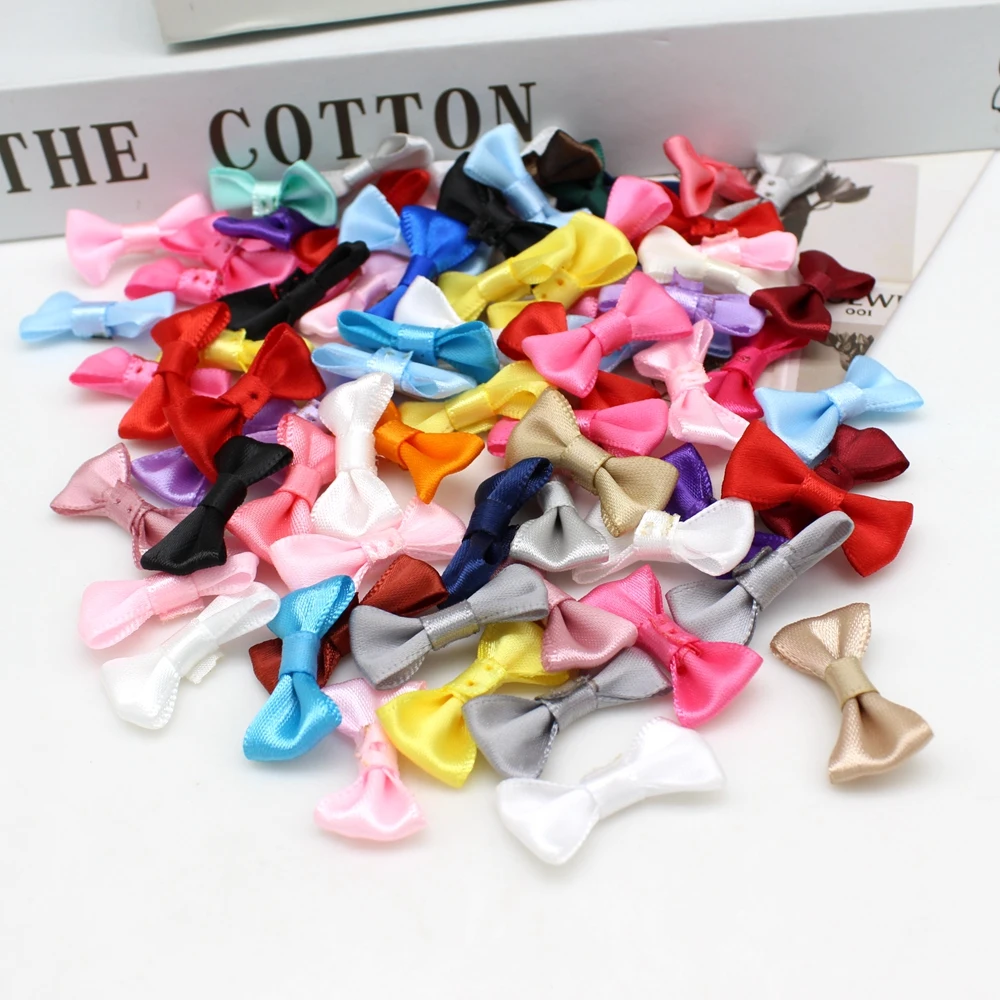 50/100 шт. 15-30 мм мини тканевая лента галстук-бабочка/крошечные атласные банты
