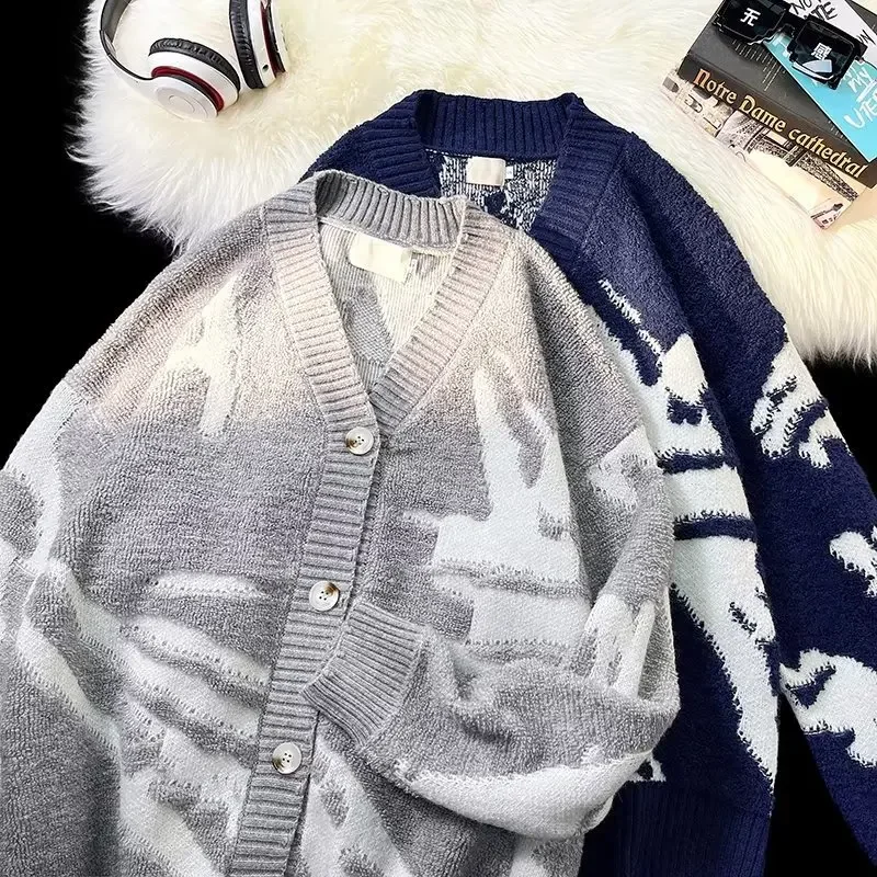 Утолщенный мягкий японский свитер с кроликом из мультфильма женский