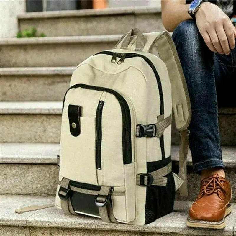 

New Leisure Canvas Travel Backpack for Man Women Large Capacity Outdoor Mountain Rucksack Male Backpack Teen Sport School Bags