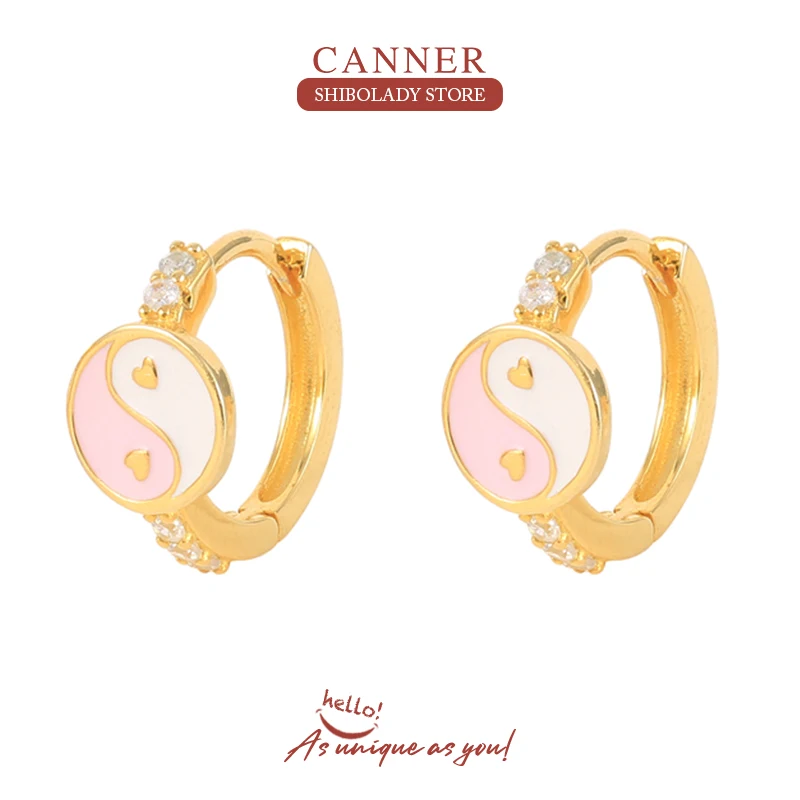 

CANNER Silver 925 jewelry Earring For Women Hoop Earrings stud Earrings 925 sterling Silver Wedding Party серьги тренд 2023