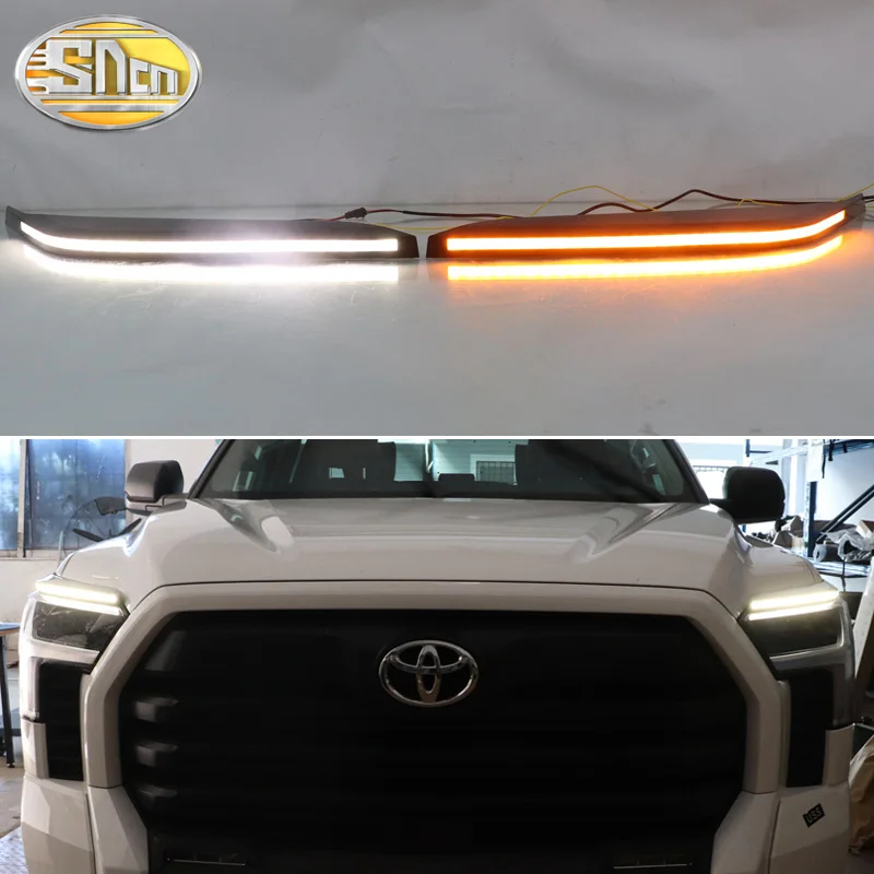 

Dynamic Turn Signal Car LED DRL Lamp Headlight Eyebrow Decoration LED Daytime Running Light For Toyota Tundra Sequoia 2022 2023
