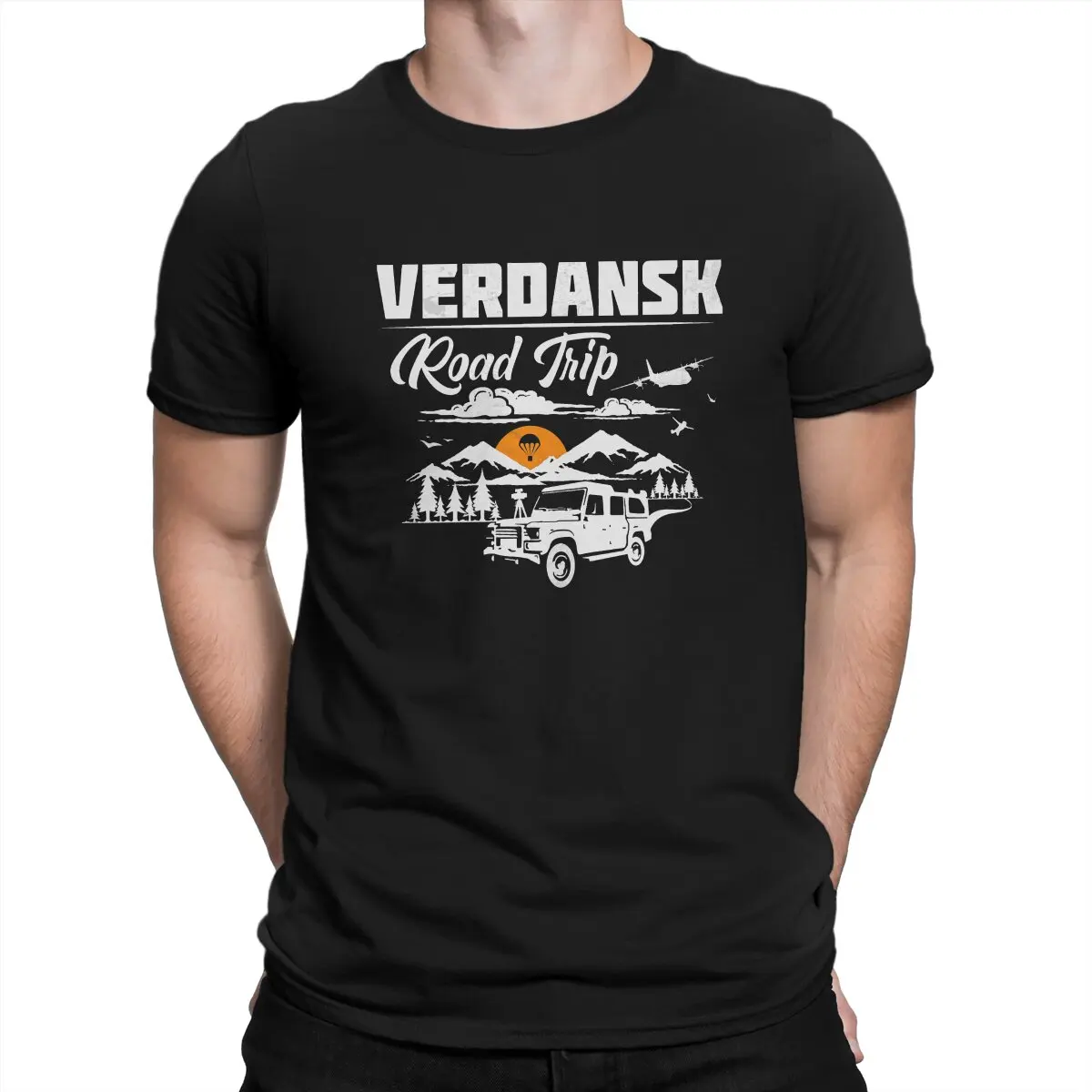 

Футболка Game COD Verdansk Road Trip, мужские топы с графическим рисунком, винтажная модная летняя одежда, футболка из волокна в стиле Харадзюку