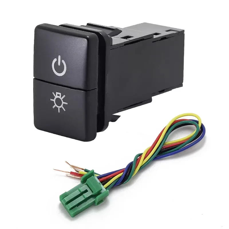 1 шт. автомобильный Двухкнопочный переключатель, двойной переключатель, противотуманные фары, радар, лампы, прожекторы, кнопка переключения фар для Corolla Levin Prado