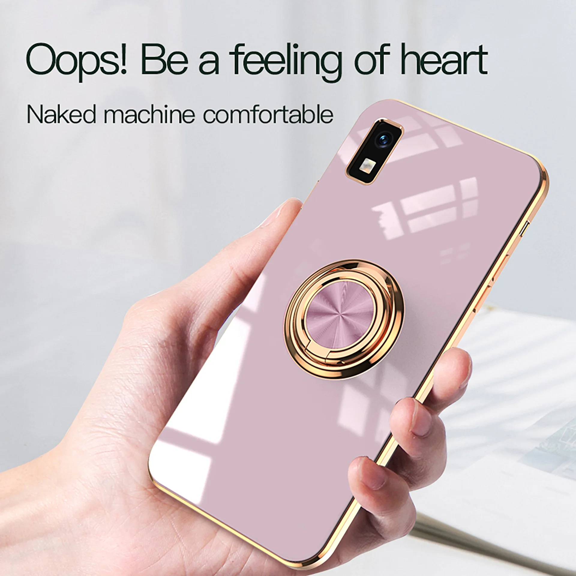 Фото Магнитный чехол с кольцевым покрытием для Sharp Aquos wish 3, Модный мягкий чехол из ТПУ, Роскошные Цветные противоударные Чехлы для Aquos wish3 №4