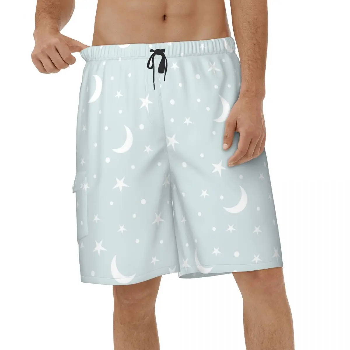 

New Shorts Moon Stars Summer Mens Swim Trunks Cute Men Swimwear
