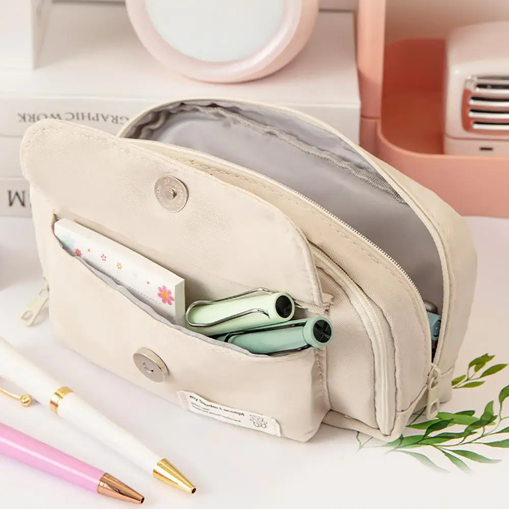 

Zippered Stationery Bag Capacity Waterproof Oxford Cloth Pen Bag for Students Multifunctional Pencil Stationery Pouch for Boys