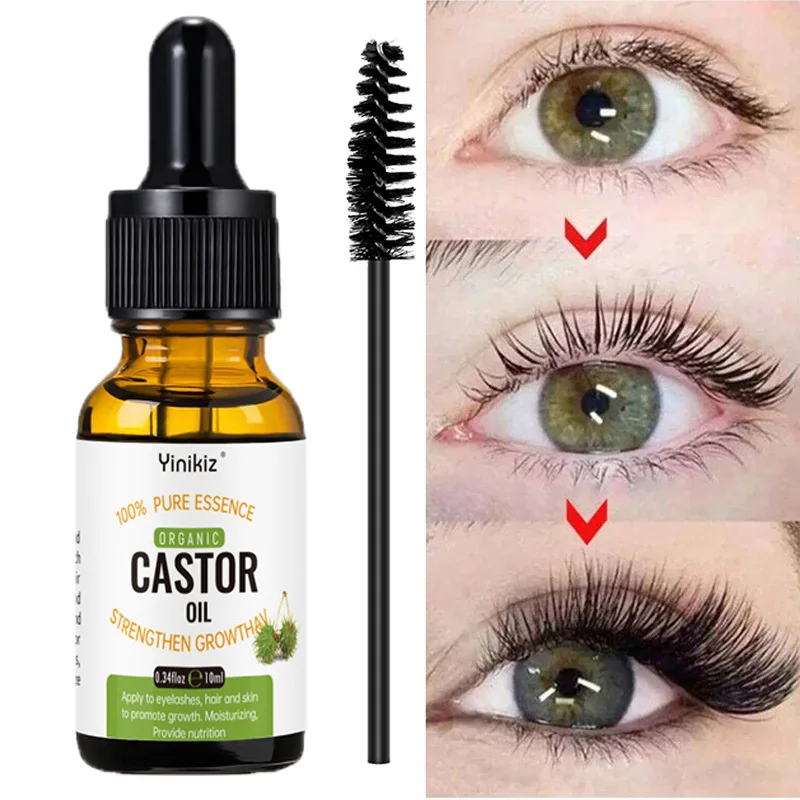 Fast 7 Day Eyelash Growth Serum Natural Castor Oil Eyebrows Enhancer Lash Lift Lengthening Fuller Thicker Lashes Eye Care 10ML