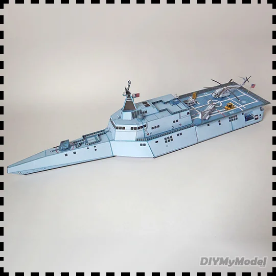 

DIYMyModeI American independent class coastal combat ship LCS DIY Handcraft Paper Model Kit Handmade Toy Puzzles Gift Movie prop