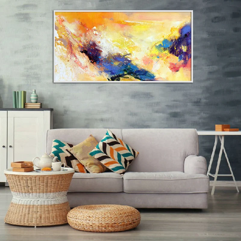 

Большая абстрактная картина с облаком, небо, абстрактная картина маслом, закат, картина маслом, искусство, картина маслом, большая картина м...