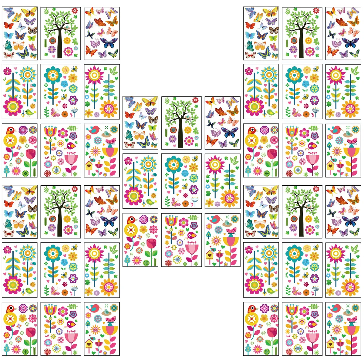 

5 Sets Colored Window Stickers Spring Theme Window Decals Window Decorative Stickers