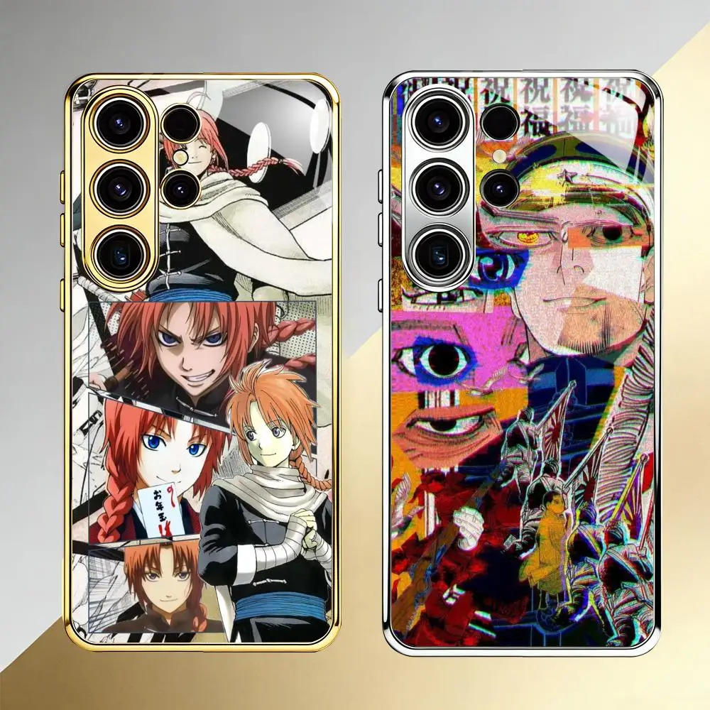 Фото Чехол для телефона с изображением аниме GOLDEN KAMUY для Samsung S26 S25 S24 S23 S22 S21 Plus Ultra FE Edge, гальванизированное стекло №1