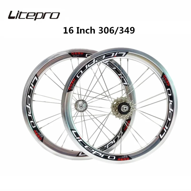 

Liteproelite AERO D5 Folding Bike 306 349 Wheelset 1-3/8" V Brake External 5Speed Wheel Rims 74/95mm 30mm High Rims For Dahon D5