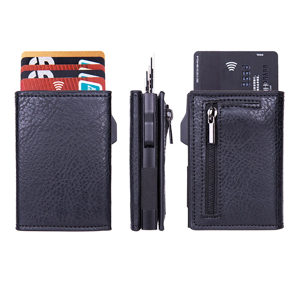 2023 Credit Card Holder Wallet Men Women RFID Aluminium Box Cases Bank Cardholder Case Vintage Leather Wallets with Money Clips