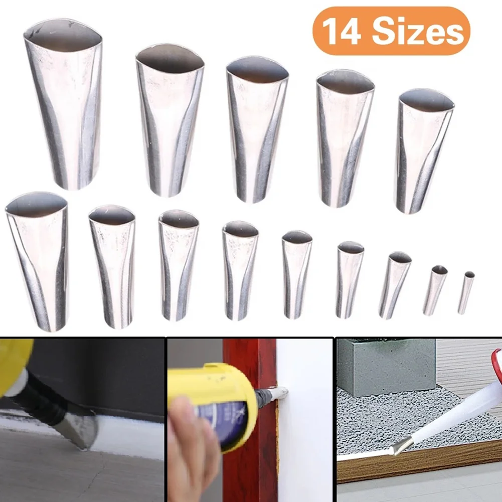 

Caulking Finisher Caulking Nozzle Construction Tools 14pcs Caulk Applicator Durable High Quality Stainless Steel