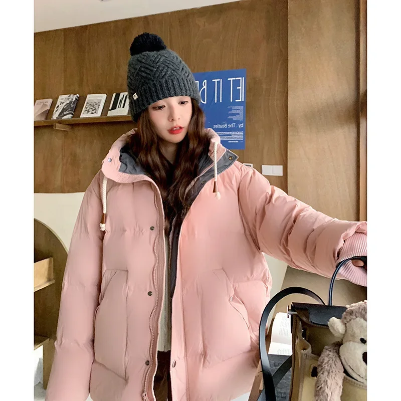 Универсальный розовый пуховик в консервативном стиле женский утягивающий с