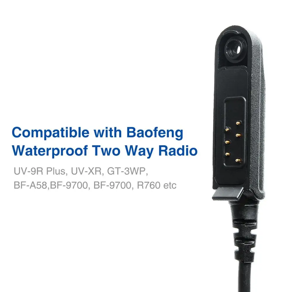 Baofeng Waterproof Speaker Mic For BaoFeng UV-9R Plus UV-XR UV-9R Pro GT-3WP Waterproof Walkie Talkie Ham Two Way Radio