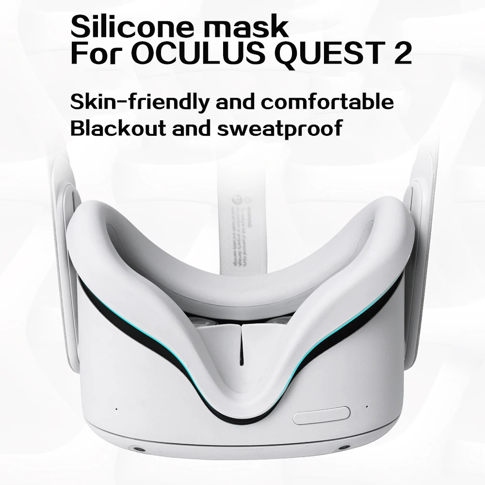 

For Oculus Quest 2 VR Glasses Silicone Face Mask Sweatproof Shading Protective Case Accessories