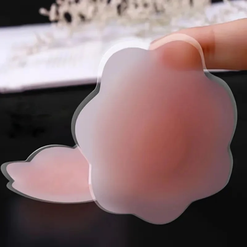 12pcs/Box Women Silicone Nipple Cover Reusable Chest Pad Nipple Patch Pads Invisible Bra Chest Stickers Breast Petals Bra Pads