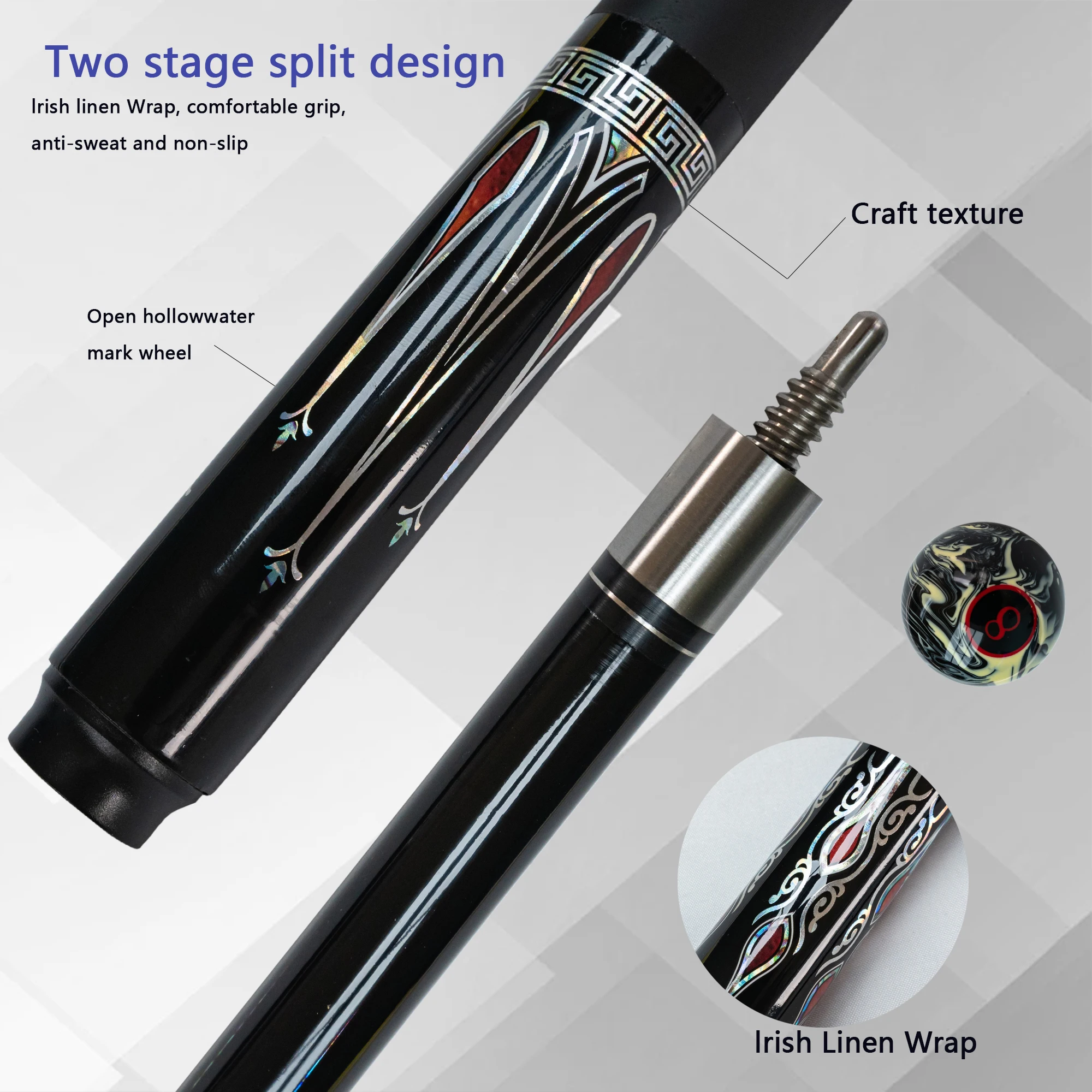 Профессиональный набор бильярдного кия из углеродного волокна 13 мм аксессуары