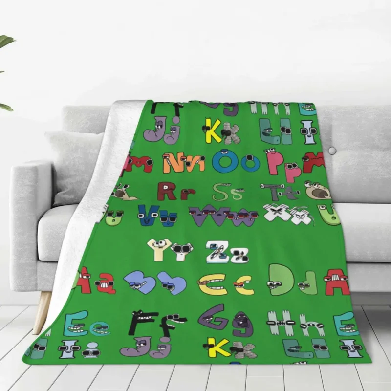 

Villain Letter Abc Blankets Fleece Boys Matching Evil Alphabet Lore Lightweight Thin Throw Blankets for Car Sofa Couch Bed Rug