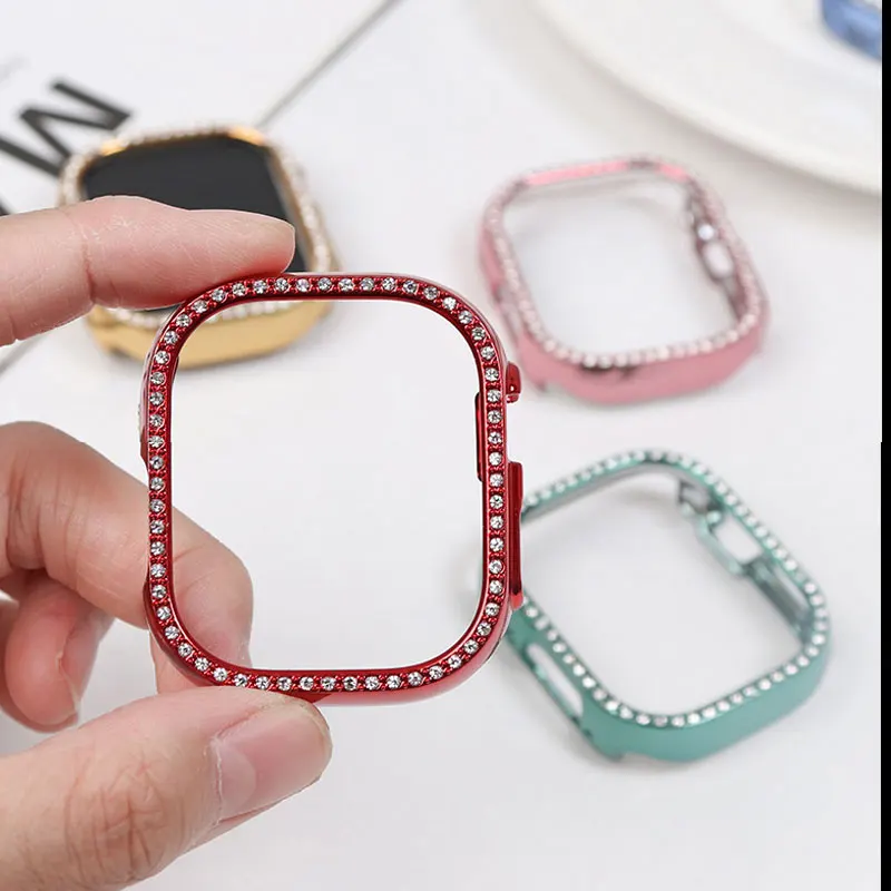 Diamond Bumper Protective Case for Apple Watch 8 49mm 45mm 41mm For IWatch Series7 6 5 SE 44mm 42mm 38mm Shell Frame Accessories