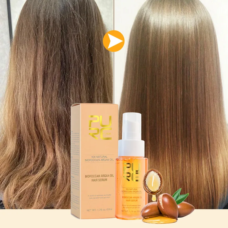 

PURC Morocco Argan Oil Hair Serum Smoothing Soften Repair Frizz Damaged Hair Anti-Dandruff Scalp Treatment Products Hair Care