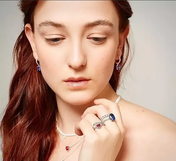 Pandora-Bague coeur rouge suréWeren argent 925 pour femme, style rétro, matiques de proposition de mariage, bijoux de couple de travailleurs