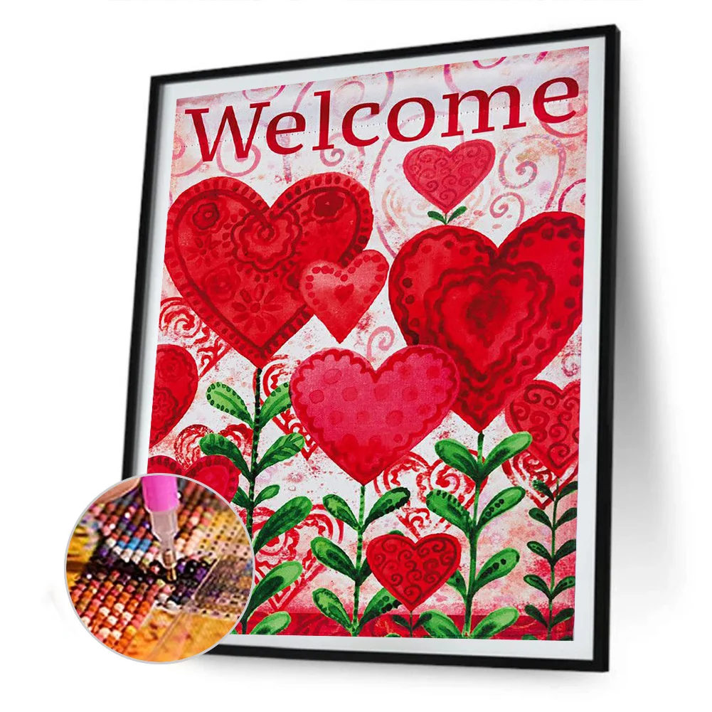 

Алмазная 5D картина «сделай сам» на День святого Валентина, набор для рукоделия из смолы, полное круглое сверло стразы, рисование, мозаика, жи...