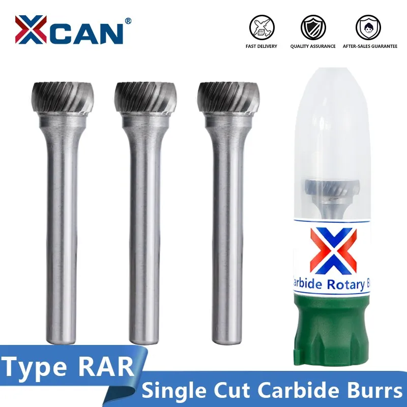 

XCAN Metal Rotary Files 6mm Shank Tungsten Carbide Burr Bit Diameter 2.6-6.3mm Abrasive Wood Carving Tools 1pc