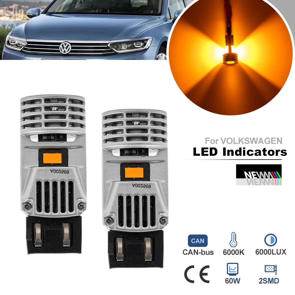 Для VW Jetta IV 162 163 2010 2011 2012-16 T20 W21/5W 7443 светодиодсветодиодный Canbus Янтарная