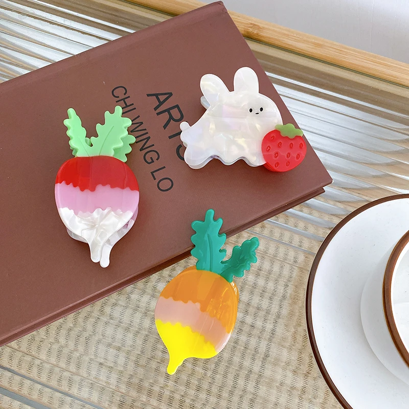 Ful Diy Carrot Rabbit Hair Clips For Women Kids Vegetable Animal Hair Claw Hairpin Headdress New Accessories