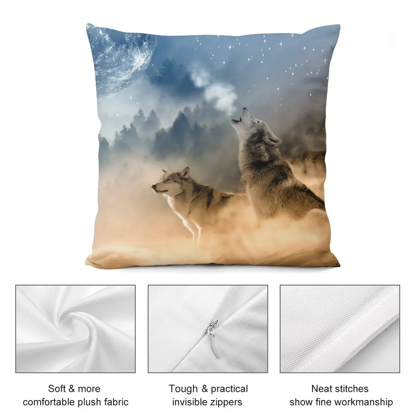 Подушка с изображением волка аниме подушки для декоративного дивана наволочка